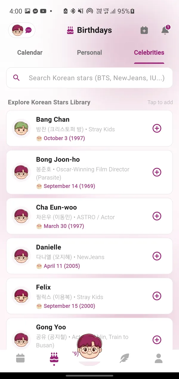 Korean Stars & Culture Hub App Screenshot